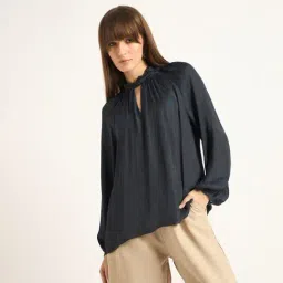 FEMMELLA Navy Blue Regular Fit Solid Top-picture-45