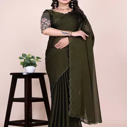 K 5 Fashion Embroidered Pure Chiffon Saree-image-96