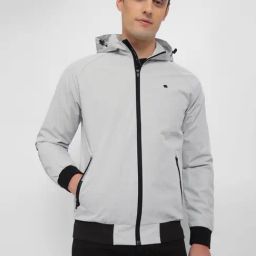 Allen Solly Light Grey Cotton Regular Fit Hooded Jacket-image-98