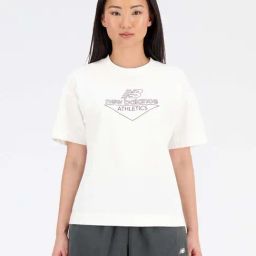 New Balance White Printed Sports T-Shirt-image-59
