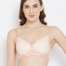 Clovia Peach Non Wired Padded T-Shirt Bra-image-78