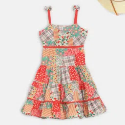 Blue Giraffe Kids Multicolor Cotton Printed Dress-picture-25