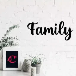 eCraftIndia 'Family' Black Engineered Wood Wall Art Cutout, Ready to Hang Home Decor-15