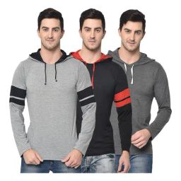 Vimal Jonney Multicolor Hooded T-Shirt - Pack of 3-picture-10