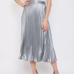 Uptownie Lite Grey Mid Rise Skirt-image-85