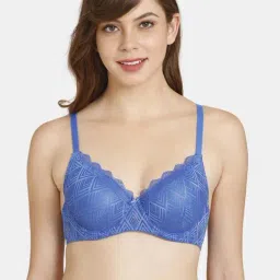Rosaline by Zivame Blue Printed Padded Bra-picture-15