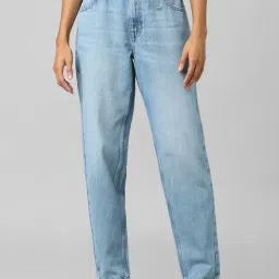 Only Light Blue Straight Fit High Rise Jeans-image-45