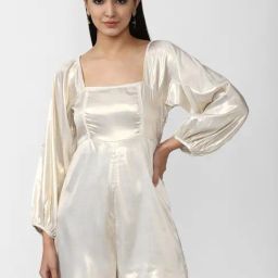 Forever 21 Beige Square Neck Playsuit-image-93