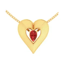 P.C. Chandra Jewellers 14KTYellow Gold Heart Shaped Pendant (Without Chain) for Women & Girls-image-7