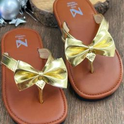 Madras Trunk Kids Gold Thong Sandals-image-99