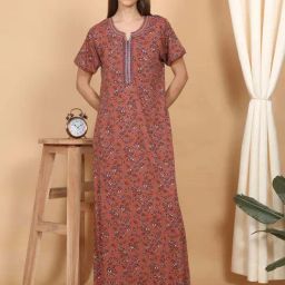 Sweet Dreams Brown Printed Nighty-picture-22