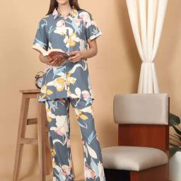 Sweet Dreams Grey Printed Pyjama Set-picture-36