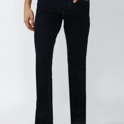 Peter England Jeans Navy Cotton Regular Fit Jeans-picture-41