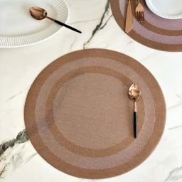 Mason Home Brown Pvc Textured Circular Table Mats - Set of 6-6