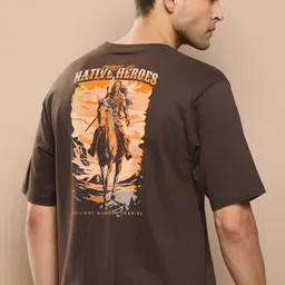 Difference of Opinion Men Printed Pure Cotton Oversized T-shirt-image-44