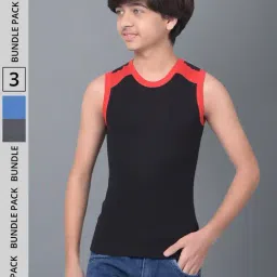 Dollar Bigboss Boys Multicolor Solid Gym Vest (Pack Of 3)-image-21