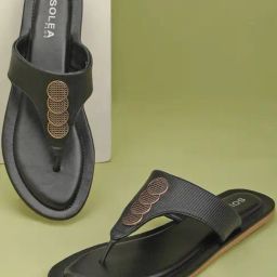 Paragon Women's Black Thong Sandals-image-94