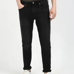 Calvin Klein Black Cotton Tapered Fit Jeans-image-99