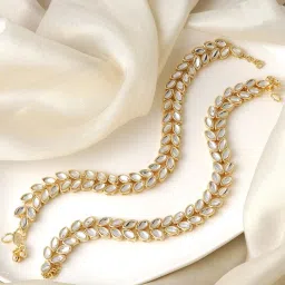 Teejh Tasmi Gold & Mirror Pair of Anklet image 1
