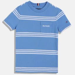 TOMMY HILFIGER Boys Blue Cotton Embroidery T-Shirt-picture-14