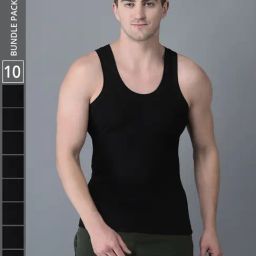 Dollar Bigboss Black Cotton Regular Fit Vest - Pack Of 10-image-22