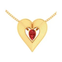 P.C. Chandra Jewellers 18KT Yellow Gold Heart Shaped Pendant (Without Chain) for Women & Girls-image-4