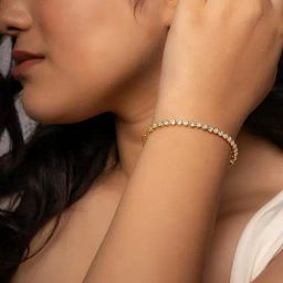 Silberry 925 Sterling Silver Gold Plated Tennis Bracelet-11