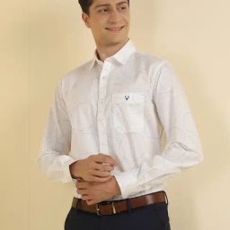 Allen Solly White Cotton Slim fit Print Shirt-image-62