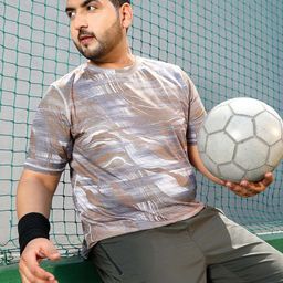 Instafab Plus Men Abstract Printed Round Neck Activewear T-shirt-picture-11