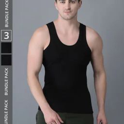 Dollar Bigboss Black Cotton Regular Fit Vest - Pack Of 3-21