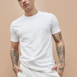 Kappa White Cotton Relaxed Fit T-Shirt-image-64