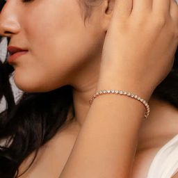 Silberry 925 Sterling Silver Rose Gold Plated Tennis Bracelet-image-29
