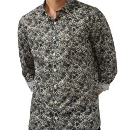 Simon Carter London Grey Printed Slim Fit Shirt-image-43