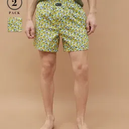 Fame Forever by Lifestyle White & Yellow Printed Boxers - Pack of 2-image-88
