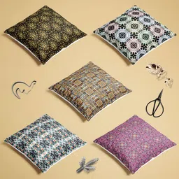 ArtzFolio Multicoloured Set of 5 Square Cushion Covers image 3