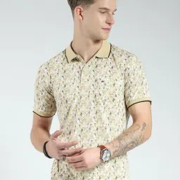 Monte Carlo Yellow Regular Fit Printed T-Shirt-image-39
