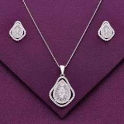 Kai Jewel Sterling Glimmering Glamour Zircon Pendant with Chain & Earrings Set for Women-image-65