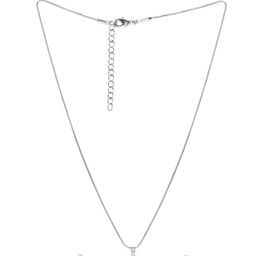 Mahi Rhodium-Plated Silver-Toned & White CZ Artificial Pearl Studded Butterfly Shaped Chain Pendant Jewellery Set-18