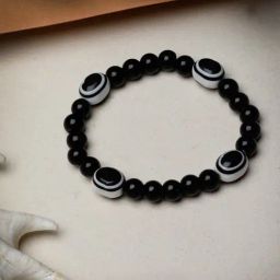 NVR Black Evil Eye Elasticated Rakhi with Roli Chawal-42