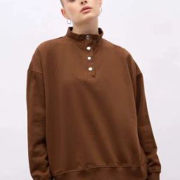 Styli Brown Plain Sweatshirt-image-89