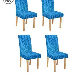 Cortina Set Of 4 Blue Printed Chair Covers-image-101