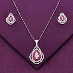 Kai Jewel Sterling Glimmering Glamour Zircon Pendant with Chain & Earrings Set for Women-image-63