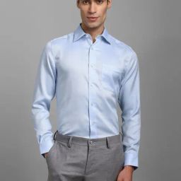 Louis Philippe Blue Cotton Regular Fit Shirt-image-47