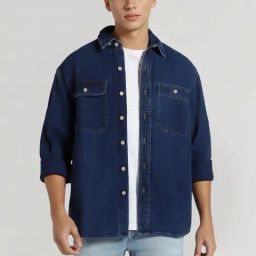 American Eagle Navy Regular Fit Denim Jacket-picture-29