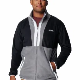 Columbia Black & City Grey Regular Fit Colour Block Sports Jacket-image-86