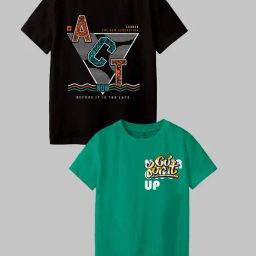 Codez Kids Black & Green Printed T-Shirt (Pack Of 2)-picture-18