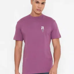RIVOLTA Purple Slim Fit Cotton Crew T-Shirt-picture-47