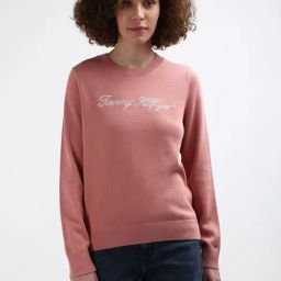 TOMMY HILFIGER Dusty Pink Cotton Graphic Print Sweatshirt-image-27
