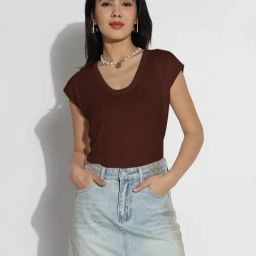 Showoff Brown Regular Fit Top-4