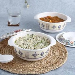 Wonderchef Blue Melamine Venice Serving Casserole with Lid - Set of 2-24